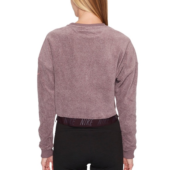 Nike Crew Neck Crop Training Top Zipper Sweater - Picture 4 of 4